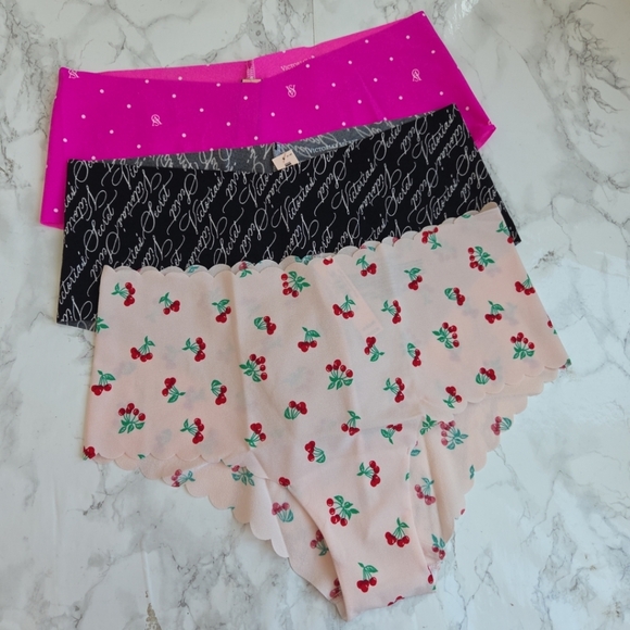 3 VICTORIA'S SECRET NO-SHOW CHEEKY PANTY L Large - Picture 1 of 8